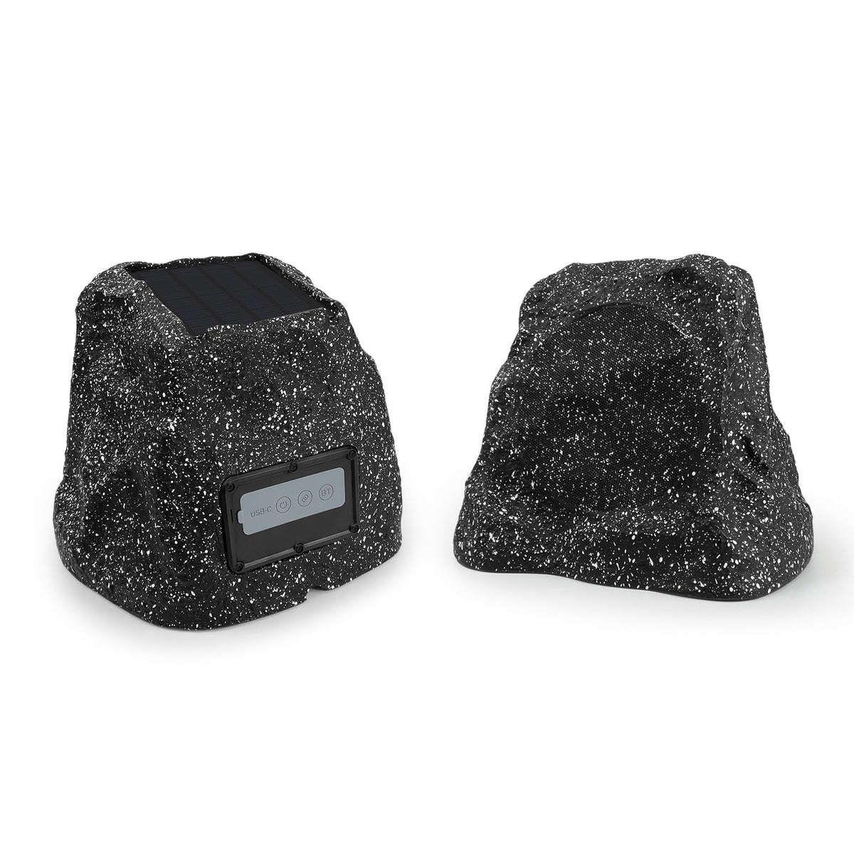 StudioFinix rock speakers outdoor gray pair ready for garden listening