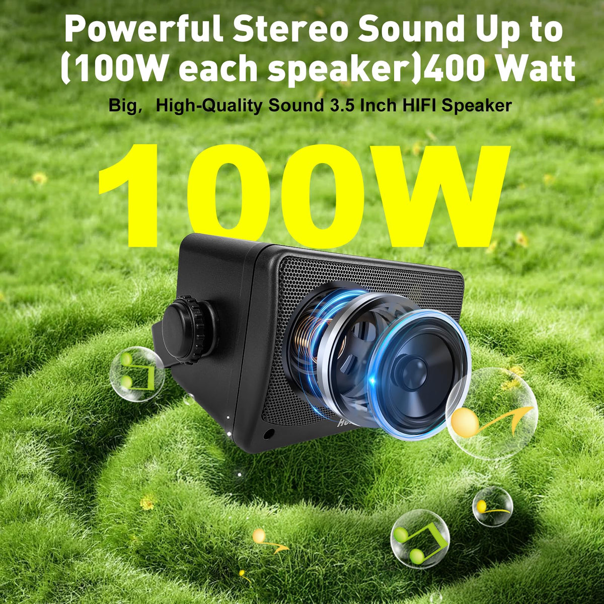 STUDIOFINIX weatherproof ABS enclosure protects outdoor speakers in all-weather use.