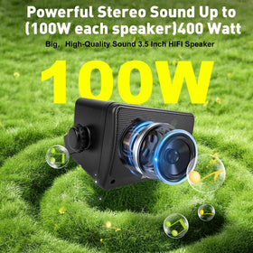 STUDIOFINIX weatherproof ABS enclosure protects outdoor speakers in all-weather use.