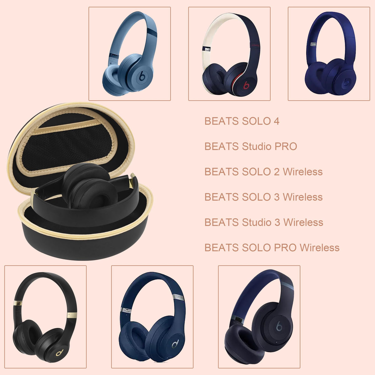 Stukcaze headphone case interior elastic pocket stores cables and adapters neatly