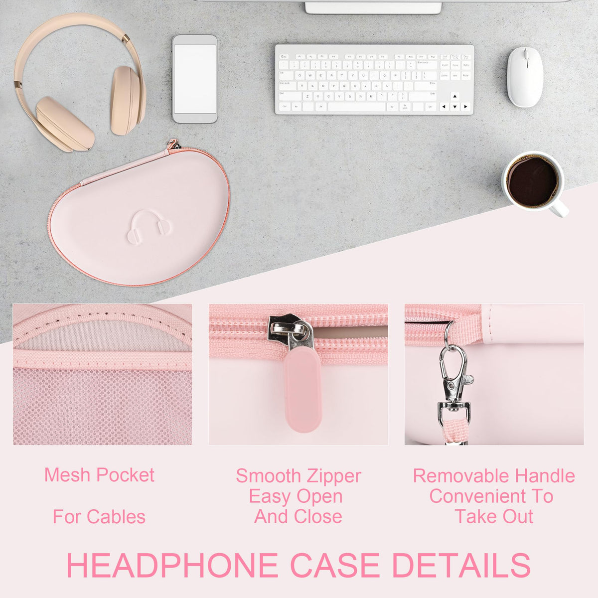 Stukcaze portable headphone case with removable strap for travel.