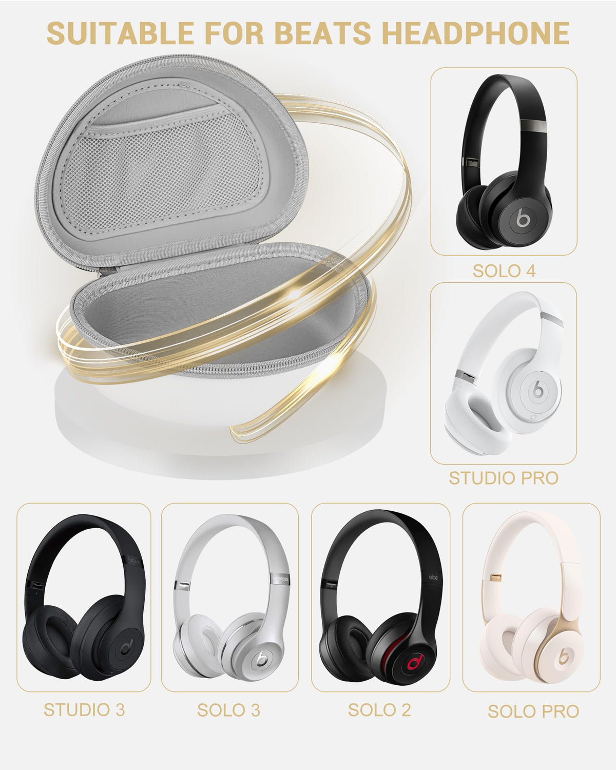Inside elastic pocket keeps cables organized in the Beats case for quick setup.