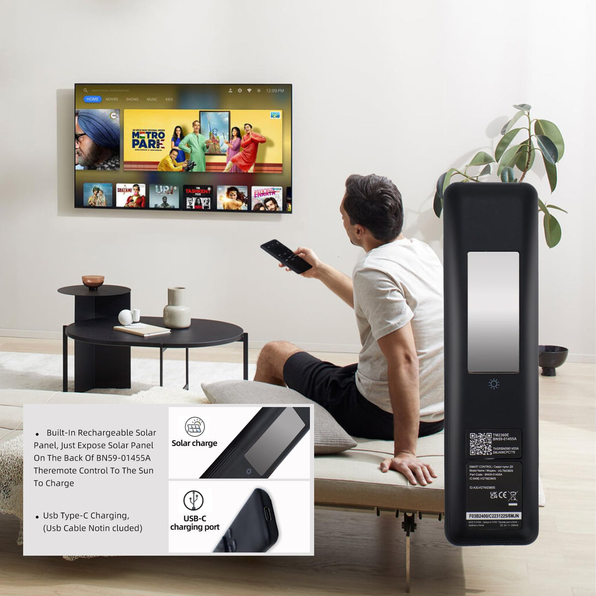 StuyJoab BN59-01455A remote USB-C charging port offers flexible power.