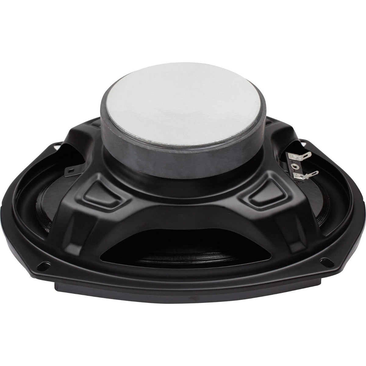 STX Audio speaker grille and label detail, protects drivers and aids long-term durability