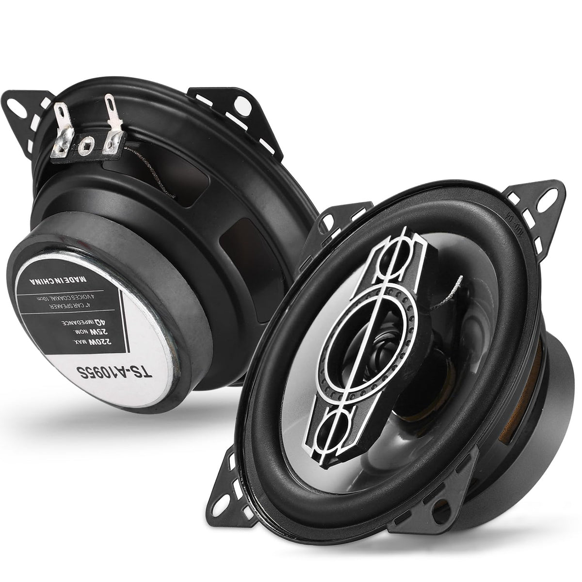 Suacopzar 4in coaxial speaker front view showing compact size for door install