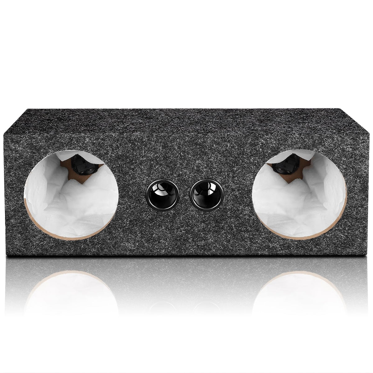 Suacopzar dual 6.5-inch enclosure front view with carpet finished interior compatibility
