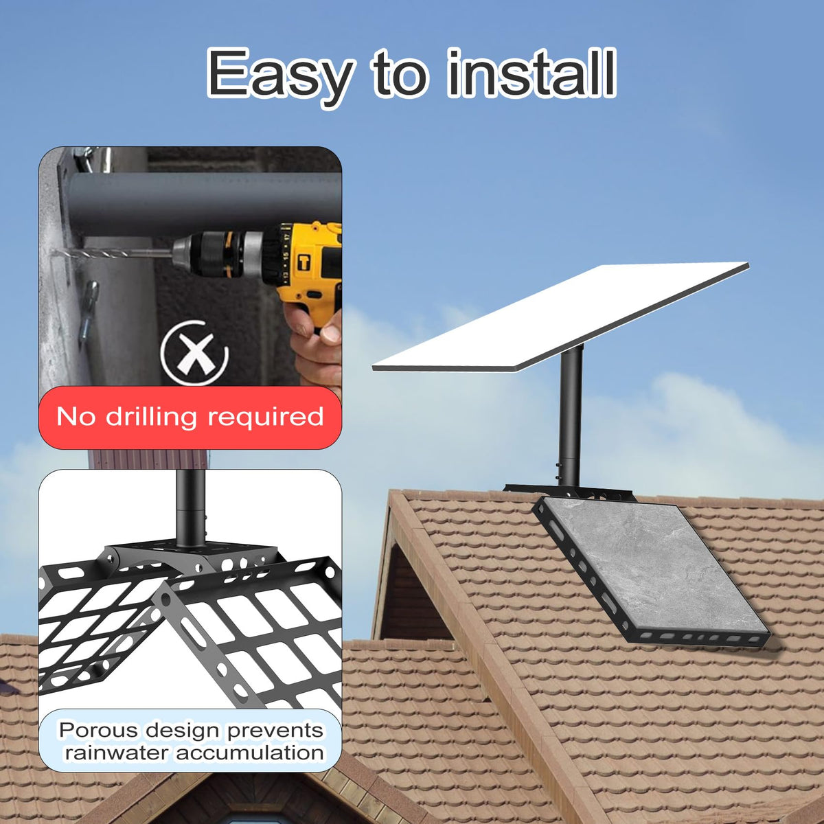 SUBFIX mounted on roof lifestyle showing elevated Starlink placement benefit