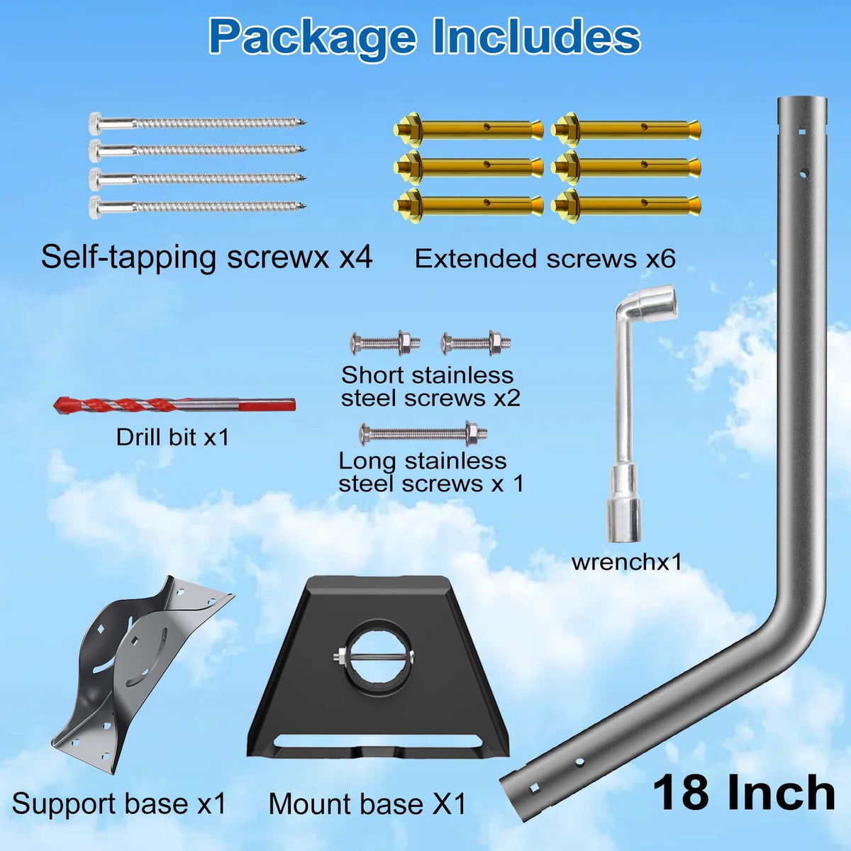 SUBFIX mount with ruler showing 18-inch pole scale for planning