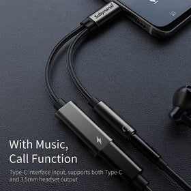 Subynanal USB C to 3.5mm adapter supporting 60W PD fast charging