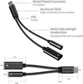 Subynanal USB C to 3.5mm adapter ideal for travel and daily use