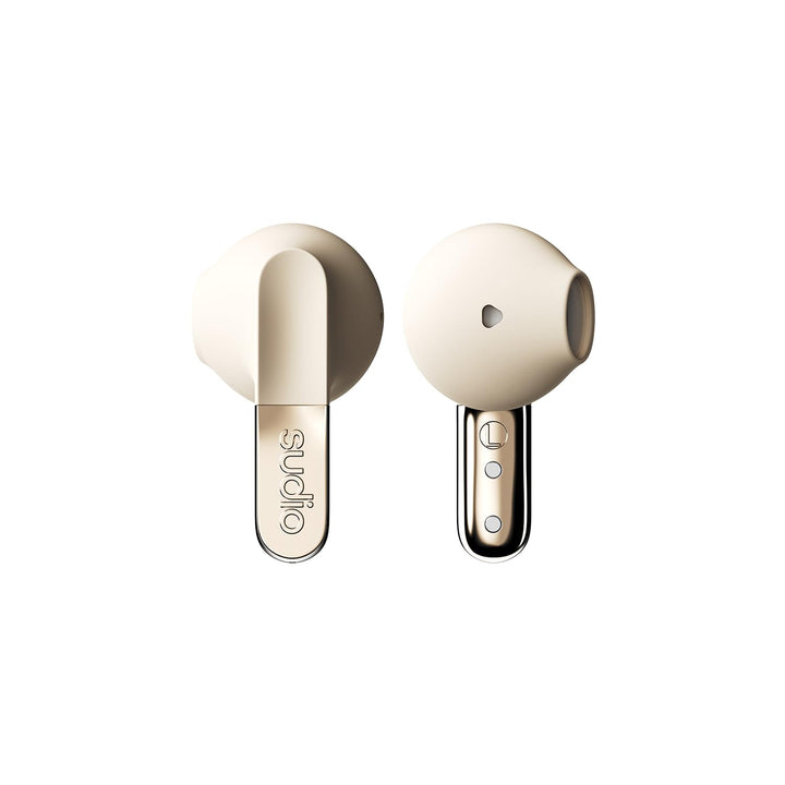Sudio N3 open case showing earbuds and sand finish, easy pocket carry