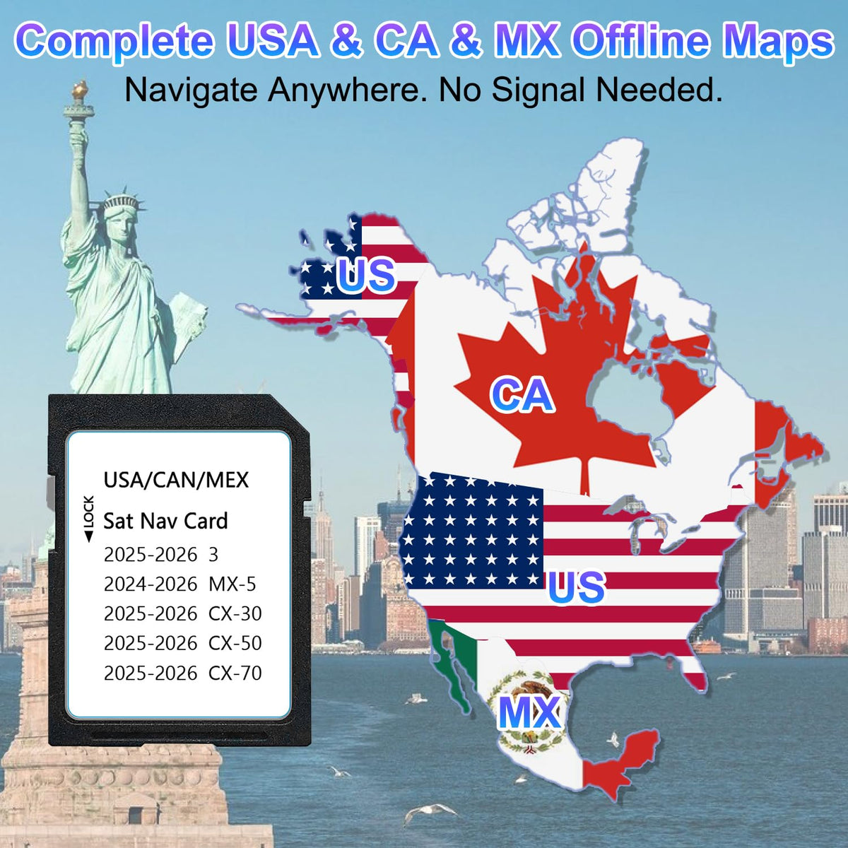 Suejezt SD card Canada map enabling offline route planning.