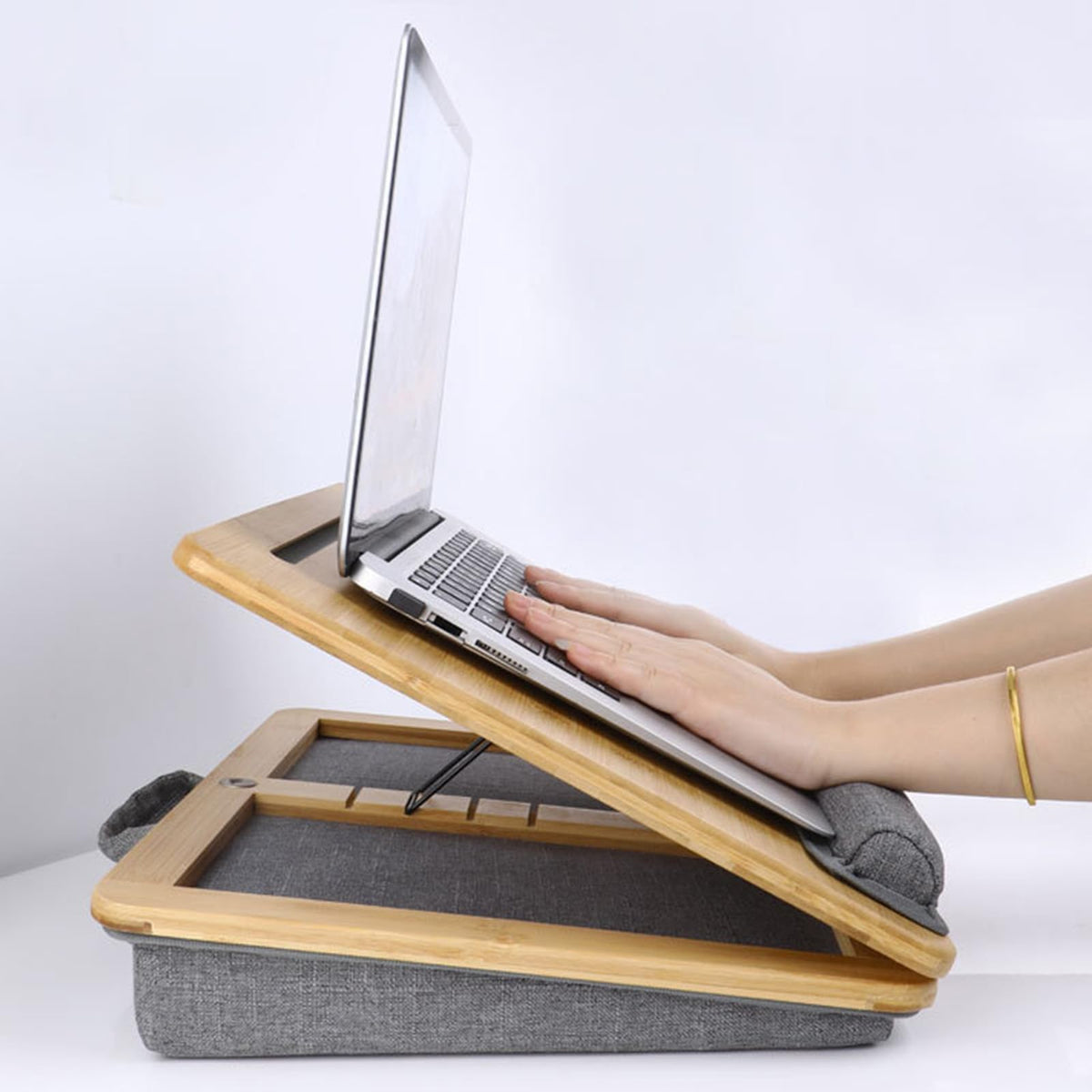 SUMISKY lap desk on sofa in use showing comfortable remote work setup