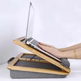 SUMISKY lap desk on sofa in use showing comfortable remote work setup