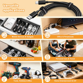 SummerBrite headphones and charger cable wrap keeps cords protected and accessible.