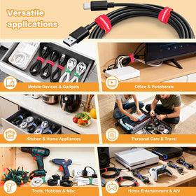 SummerBrite kitchen appliance cables organized by color and label