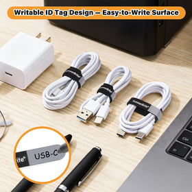 SummerBrite microfiber nylon fastener keeps wires secure yet gentle on cables.