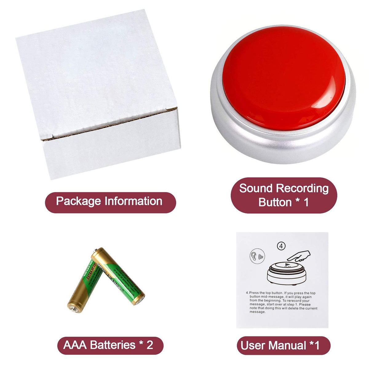 SUMWELL button held in hand showing compact size and portability benefit