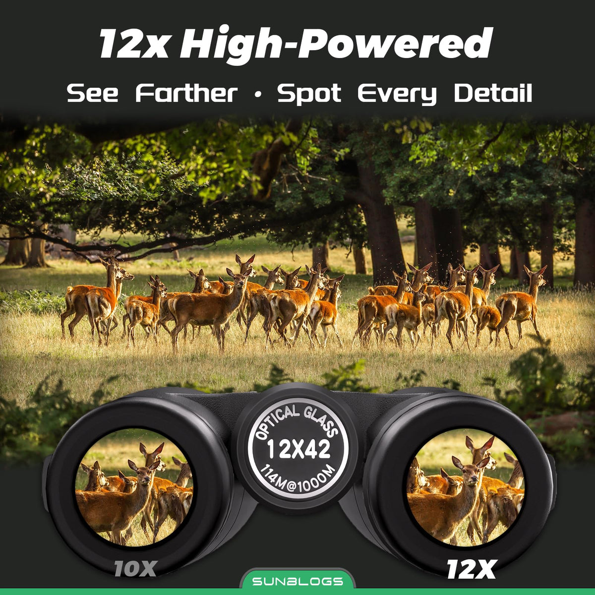 SunBlogs Art binoculars with BAK4 prisms boost edge brightness for wildlife spotting