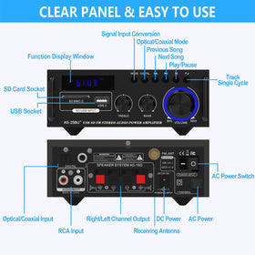 Sunbuck AS-25BU compact design fits neatly in home audio setups.
