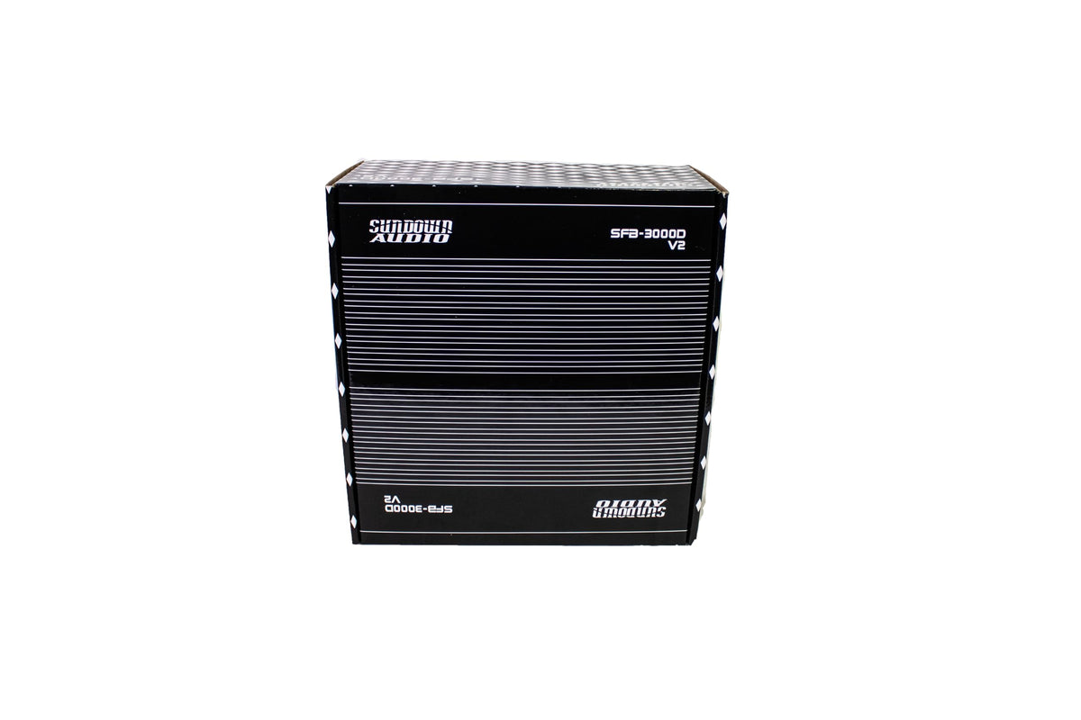 Sundown Audio SFB-3000D controls image illustrating precise tuning options for subwoofers.