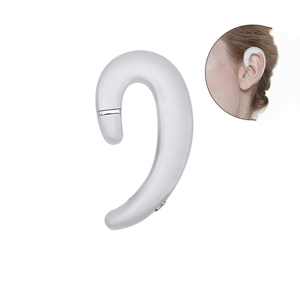 Sunffice ear-hook BT headphones in silver, side view for daily wear