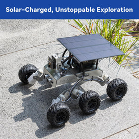 SunFounder GalaxyRVR ultrasonic and infrared sensors enable obstacle avoidance in real scenes.