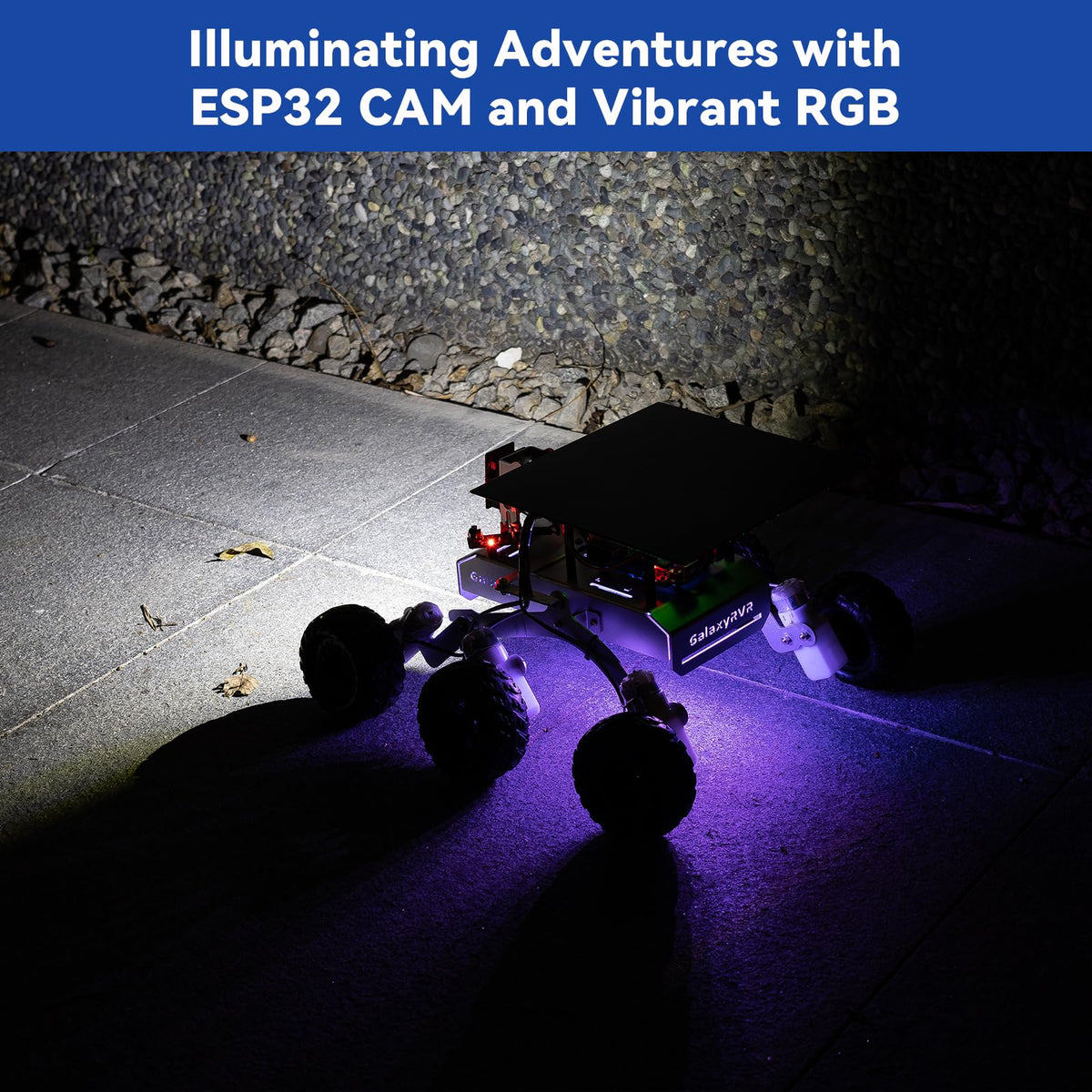 SunFounder GalaxyRVR app-based remote control for convenient rover operation.