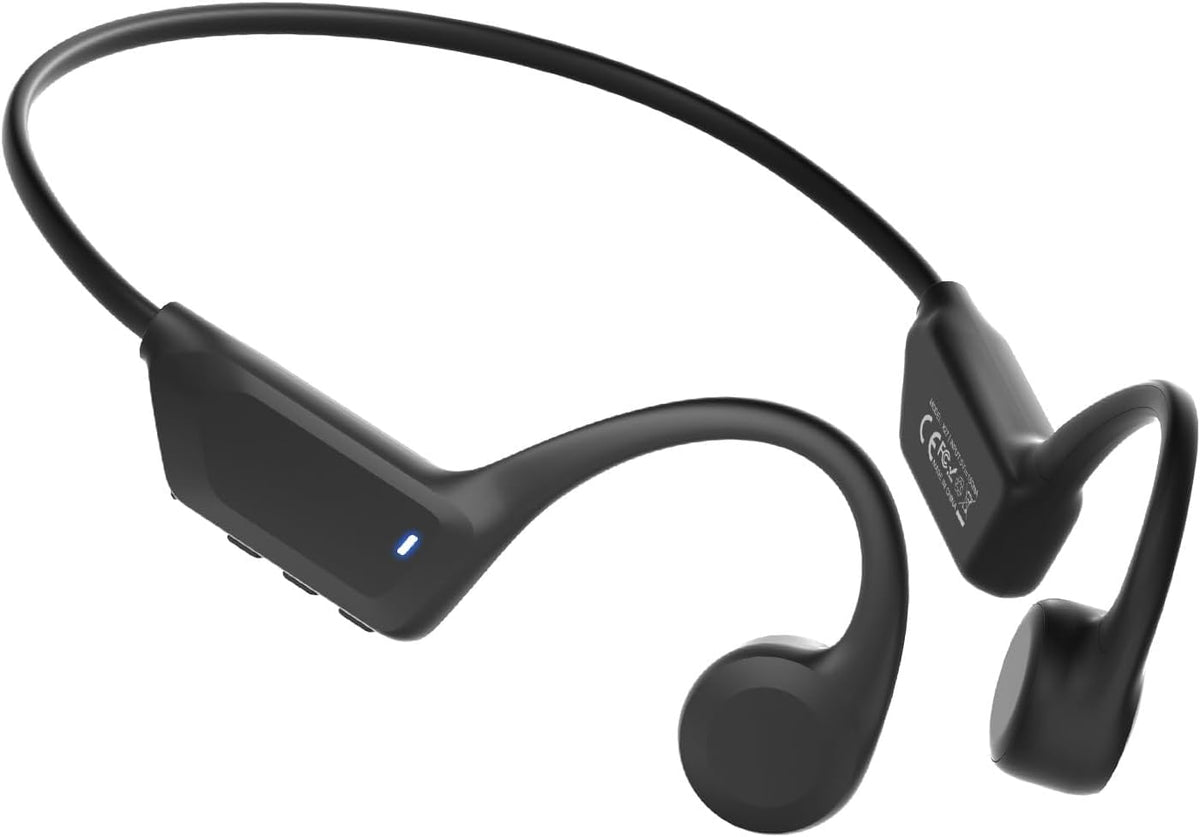 SUNGDOGIN 2026 bone conduction headphones worn during a run for safer awareness.