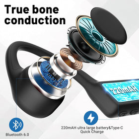 SUNGDOGIN Bluetooth 6.0 open-ear headset for seamless music and calls.