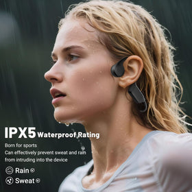 SUNGDOGIN IP55 waterproof headphones ideal for workouts in rain or sweat.