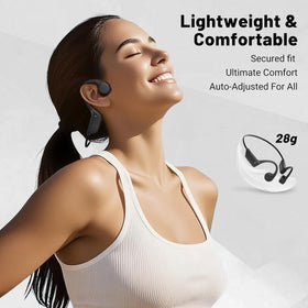SUNGDOGIN open-ear headset with mic for clear calls while cycling.