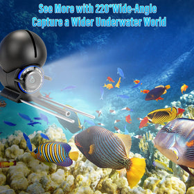 SUNMORN 4.3 inch LCD mounted on fishing rod for comfortable hands-free viewing