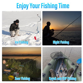 SUNMORN lifestyle shot on ice showing setup benefits for cold-weather fishing