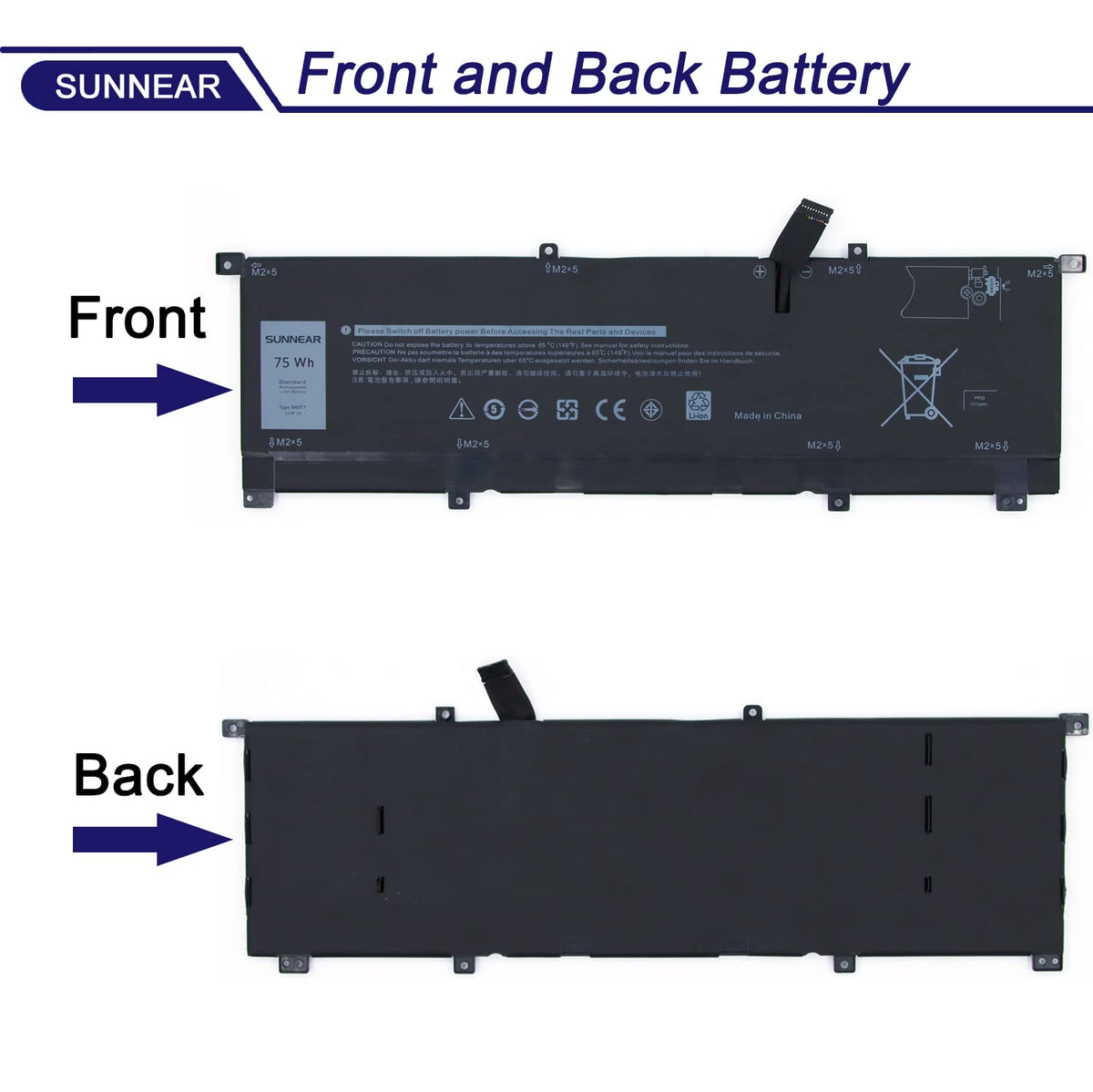 SUNNEAR battery connector detail displaying secure contact and reliable power transfer