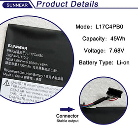 SUNNEAR close-up of battery label with specs to verify compatibility quickly