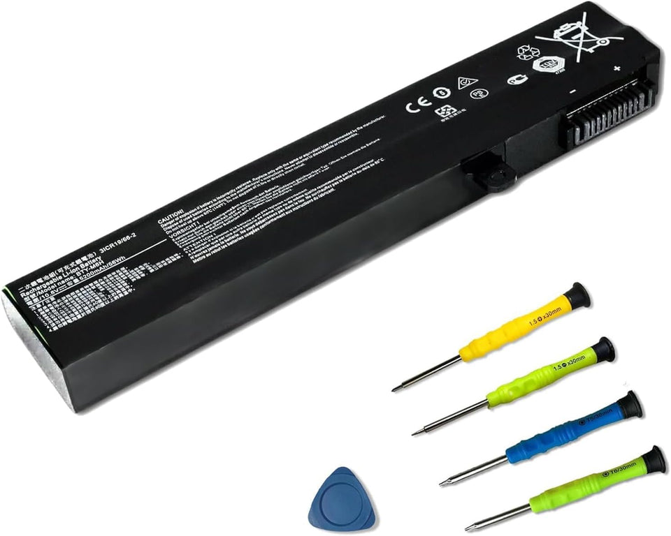 SUNNEAR BTY-M6H battery front view for MSI notebooks showing compact form