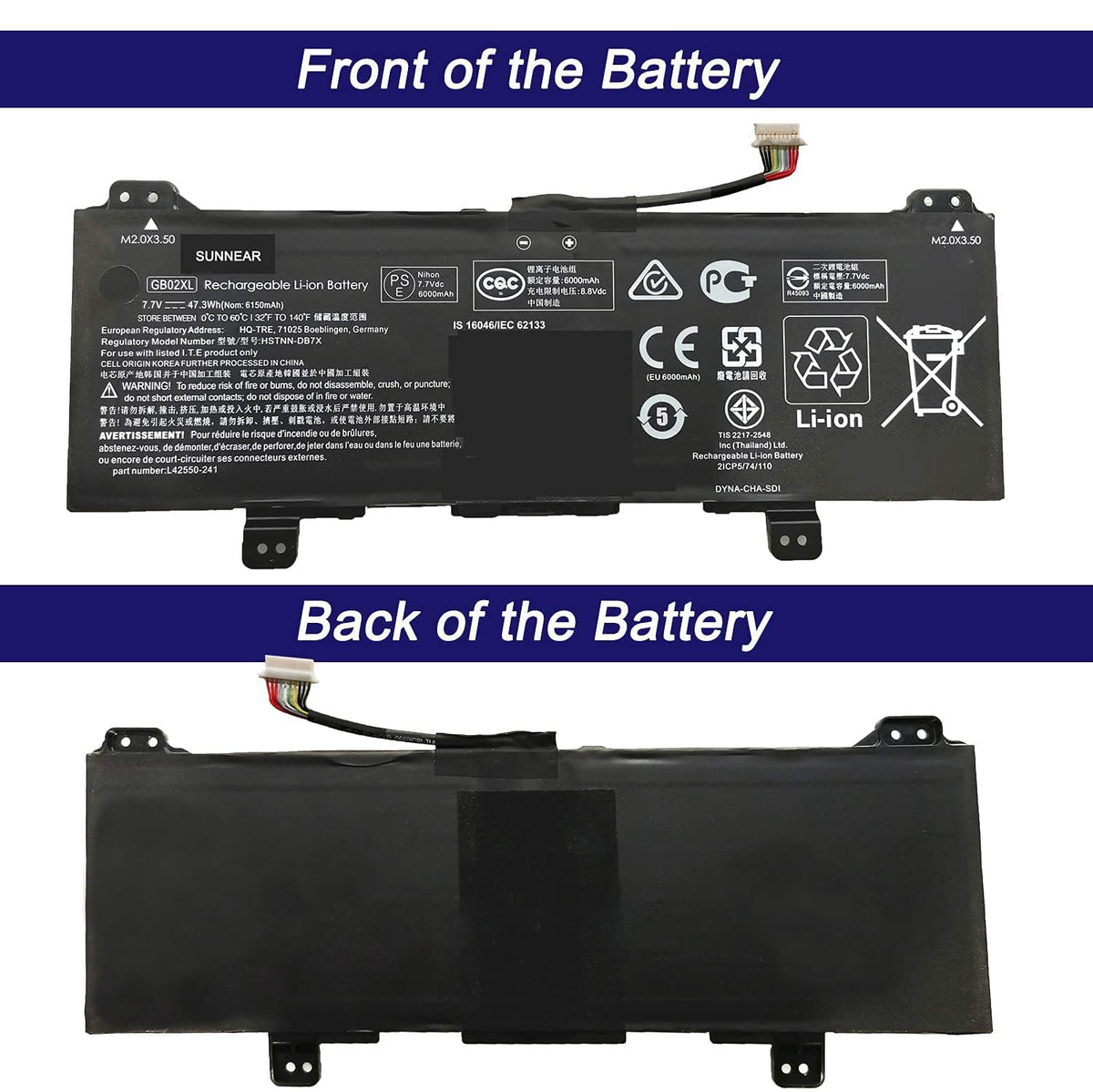 SUNNEAR detailed image of battery connector ensuring precise fit and secure connection