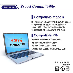 SUNNEAR HW03XL battery for HP 17-CN series