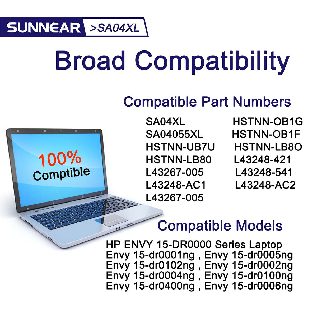 SUNNEAR SA04XL installed in HP Envy laptop demonstrating restored portability benefit