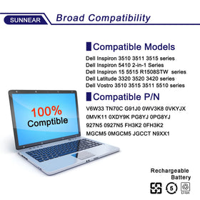 SUNNEAR V6W33 installed inside a Dell laptop demonstrating correct placement and fit