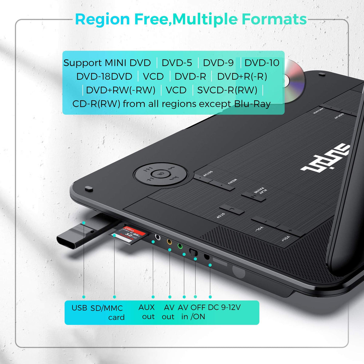 SUNPIN compact black design fits into any setup with a sleek look.