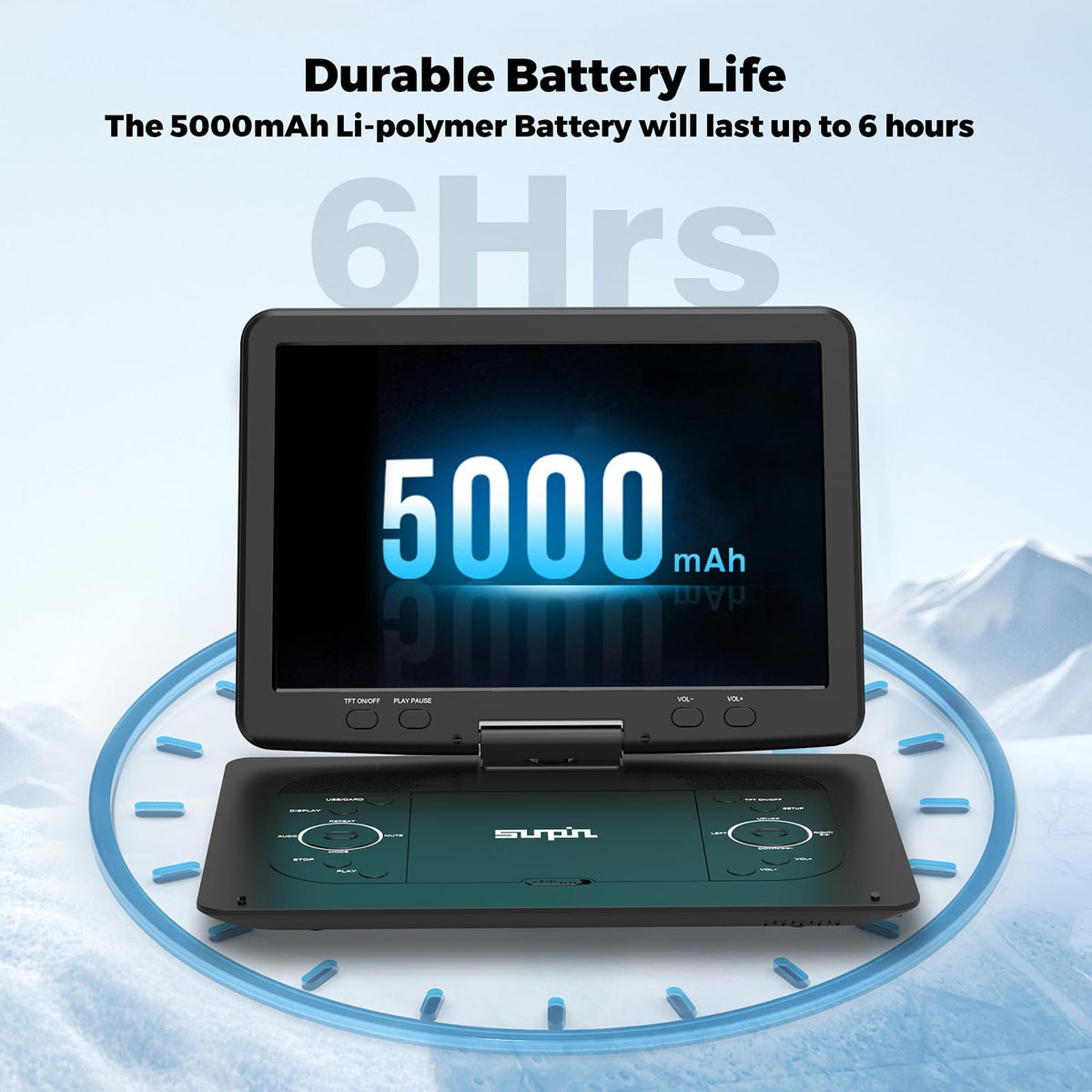 SUNPIN with car charger included keeps entertainment powered during road trips.