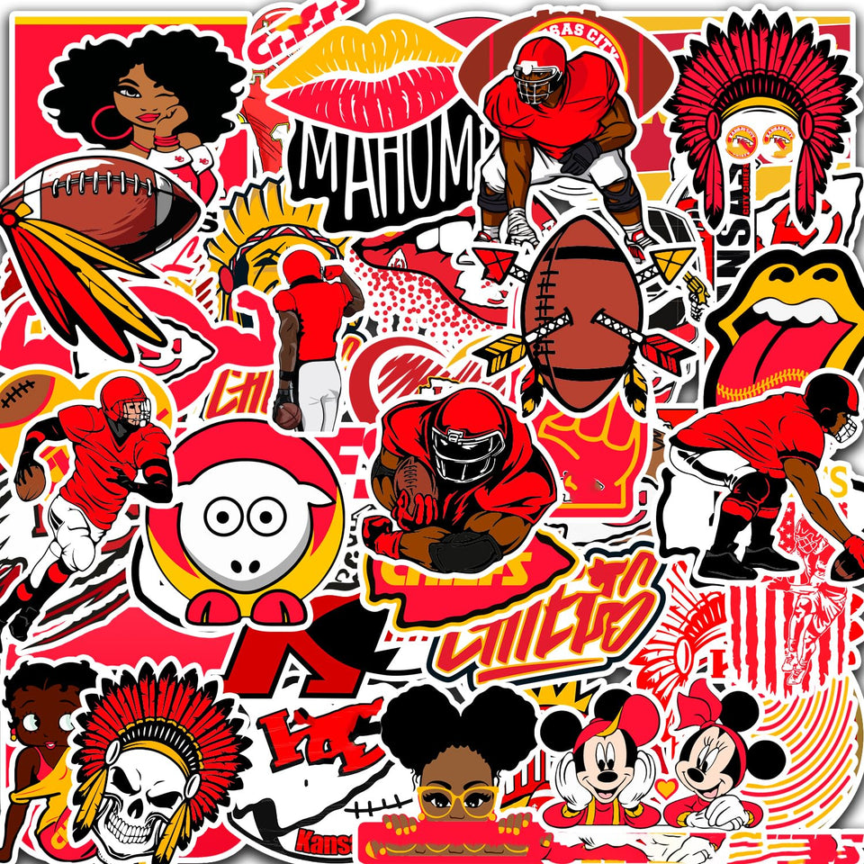 SUNSAIL Kansas City Chiefs stickers for water bottle with durable, weather-resistant vinyl