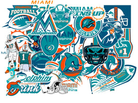 SUNSAIL Miami Dolphins stickers on a water bottle, waterproof and durable for daily outdoor use