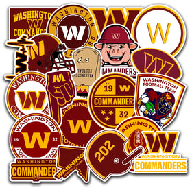 SUNSAIL Washington Commander stickers on water bottle; durable waterproof vinyl for outdoor use.