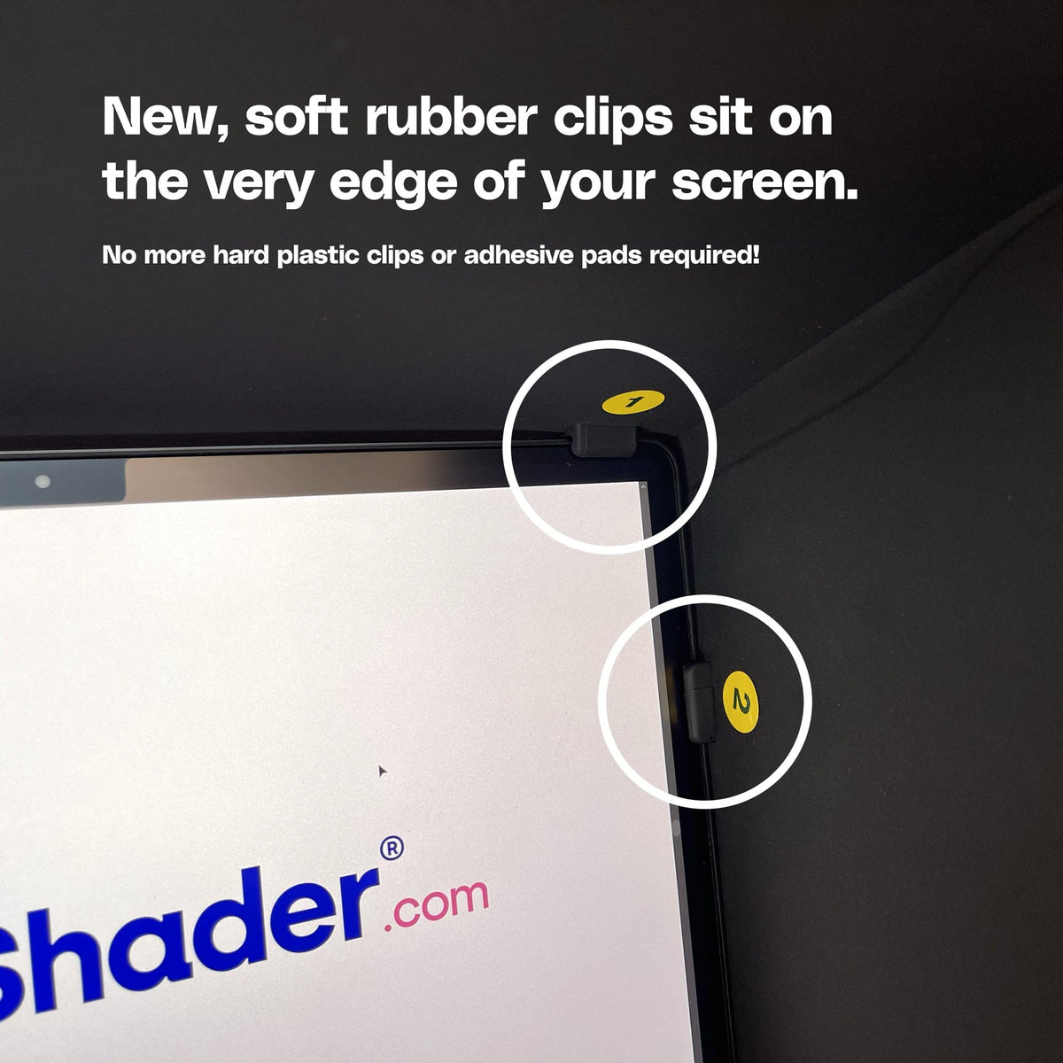 SunShader Eco six integrated magnets secure shade on various laptops.