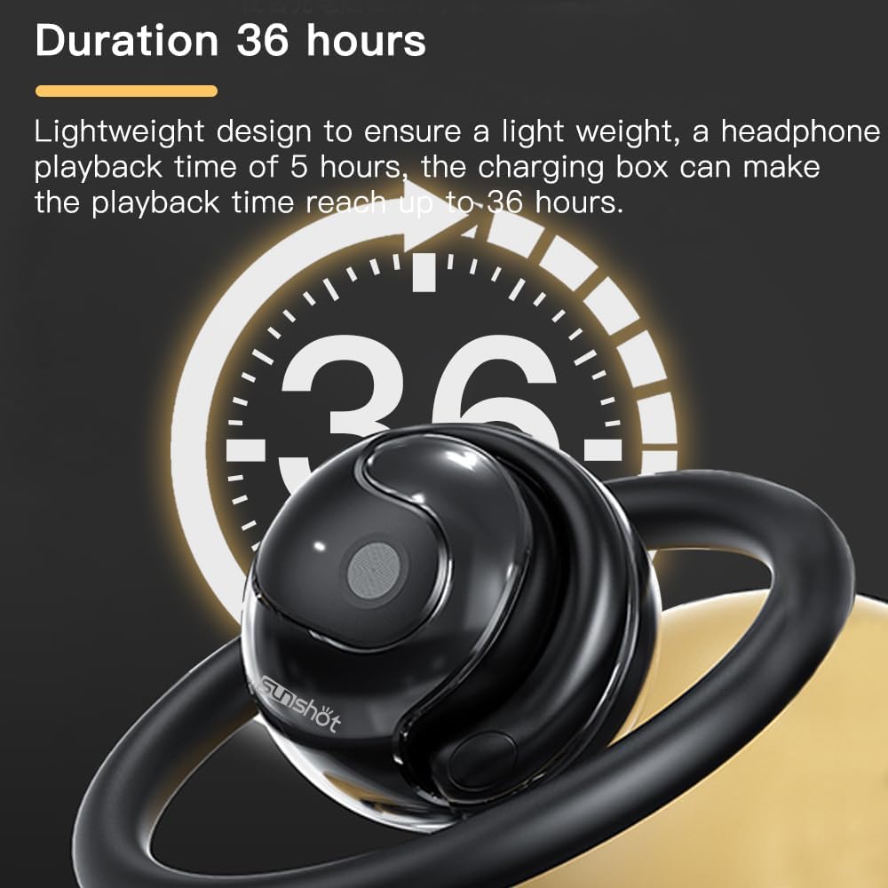 Sunshot OWS open-ear buds 16mm drivers deliver clear audio with punchy bass.