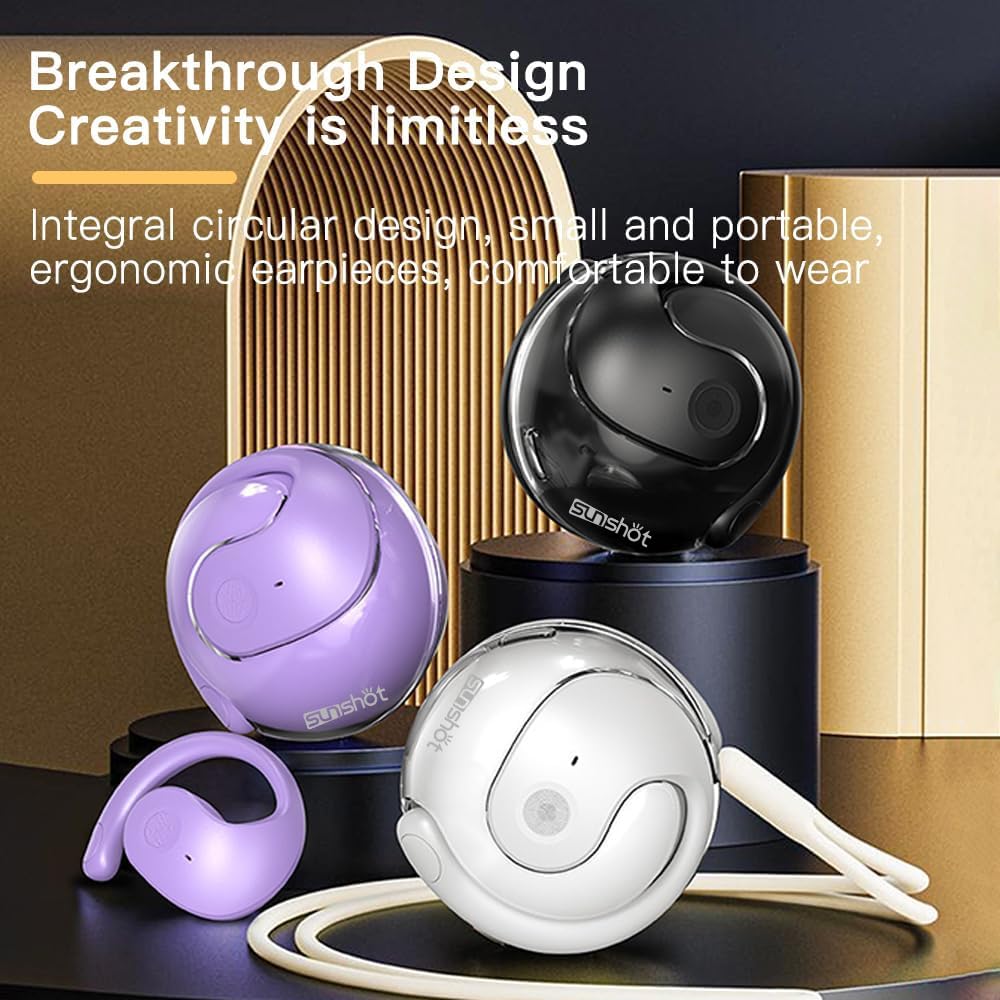 Sunshot OWS open-ear buds offer 40-hour playtime for long listening sessions.