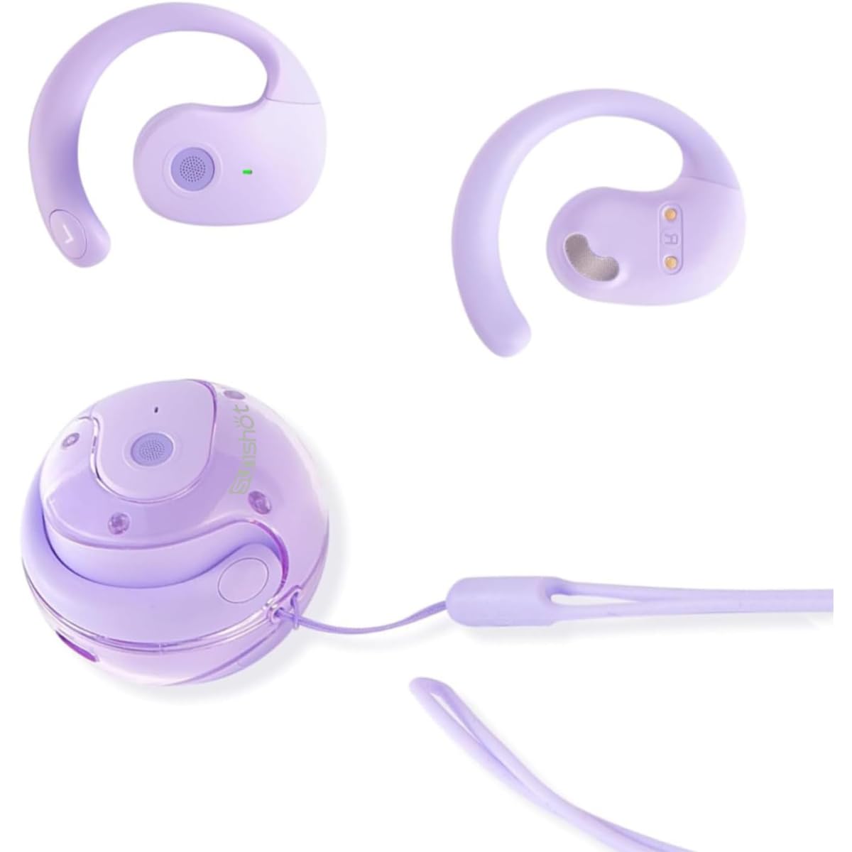 Sunshot OWS open-ear buds top view for secure fit during workouts and runs.